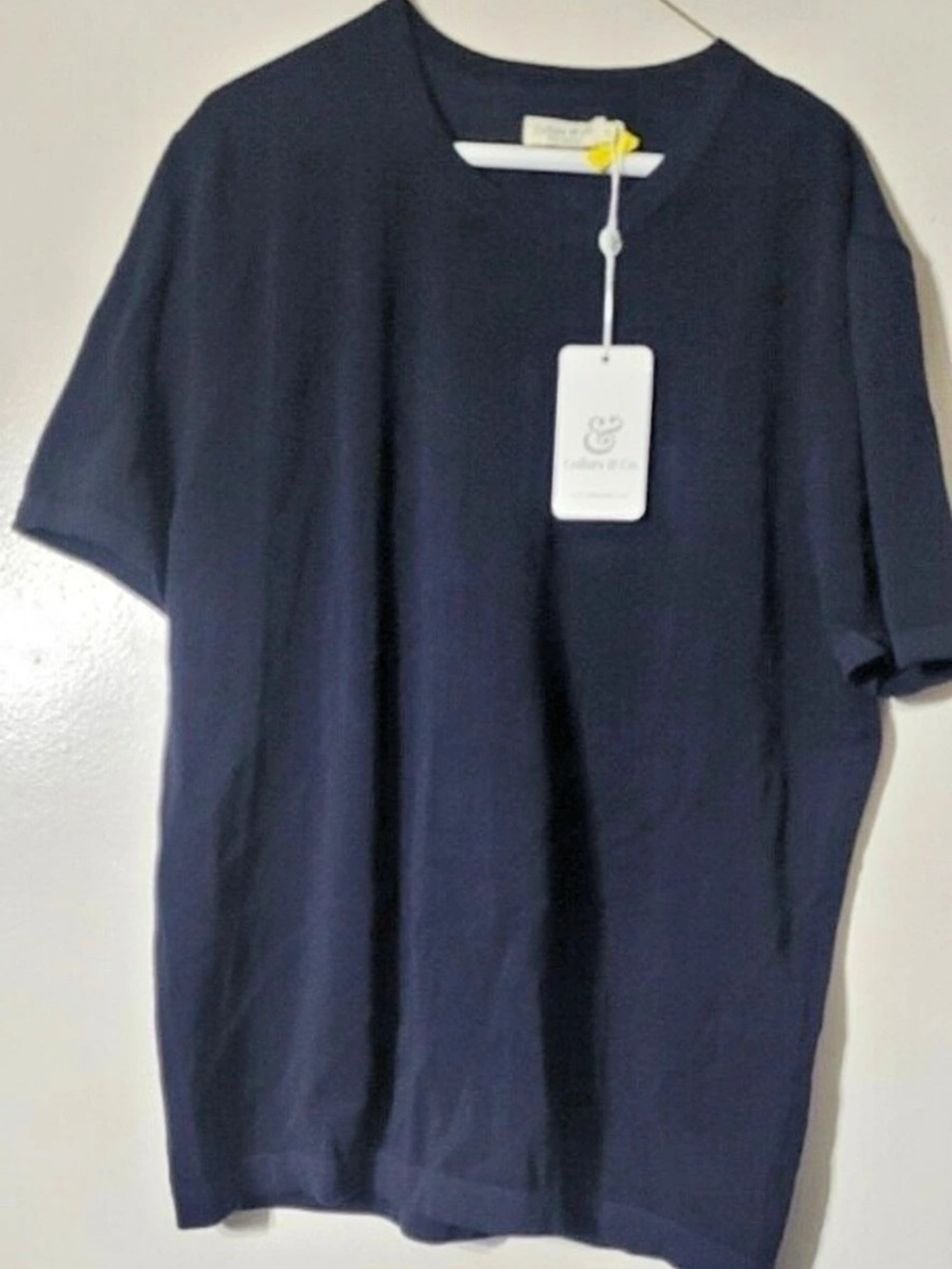 Collars & Co. Como Textured Cotton Tee. Blue